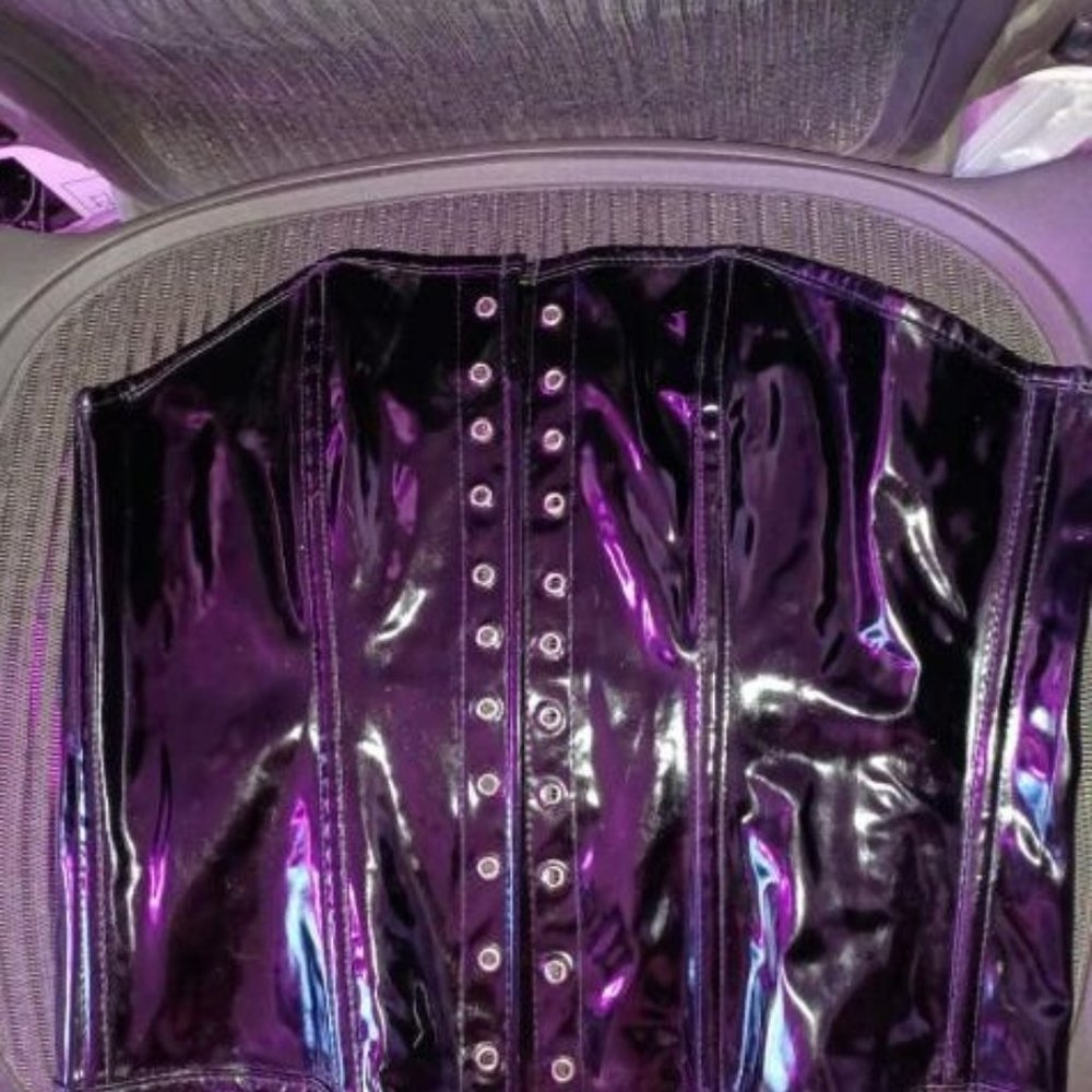 Black Patent Leather Corset Bustier